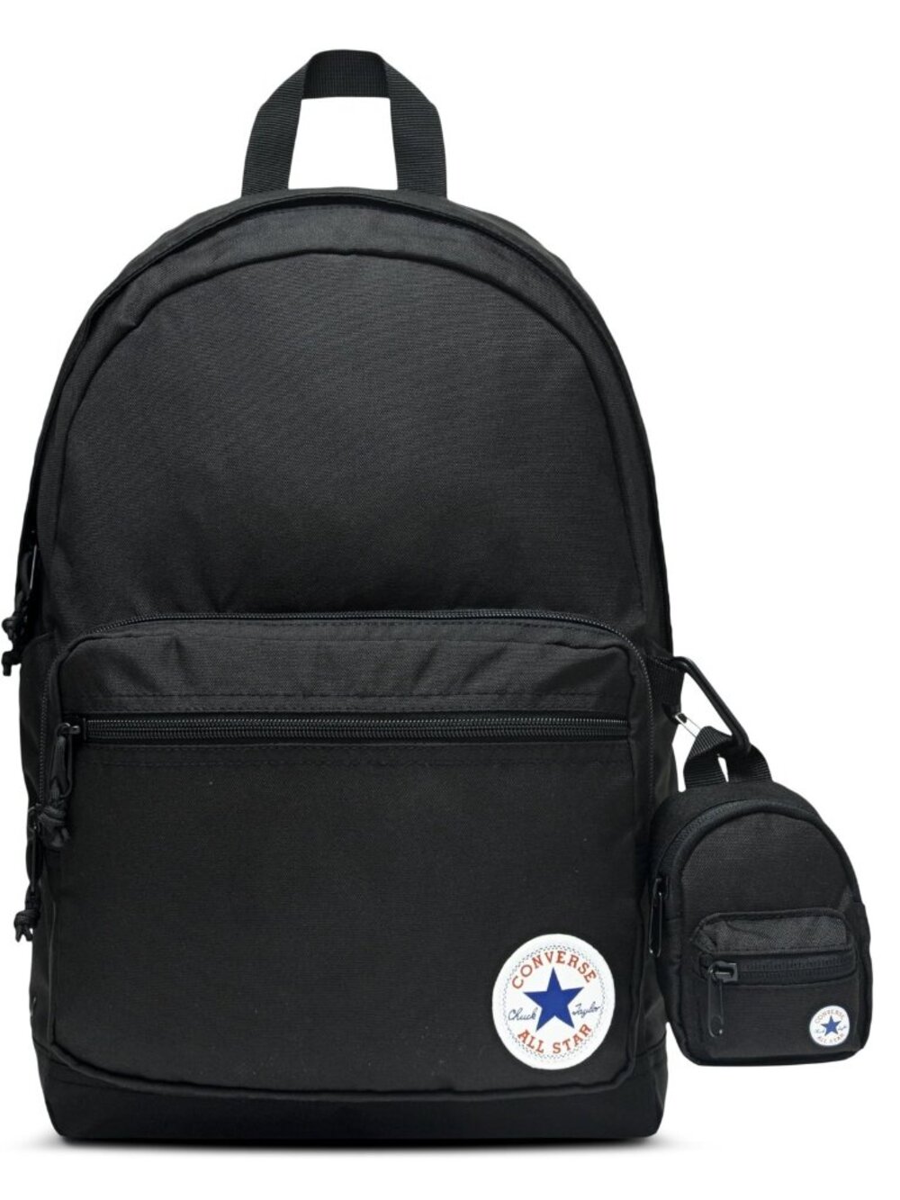 Converse Chuck Patch Backpack 18" Black Laptop Sleeve Mini Keychain Bag Set